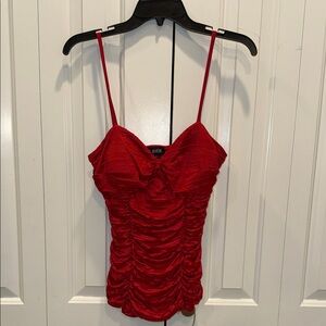 A. Byer Red Ruched Satin Cami